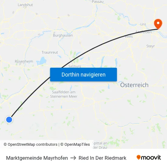 Marktgemeinde Mayrhofen to Ried In Der Riedmark map