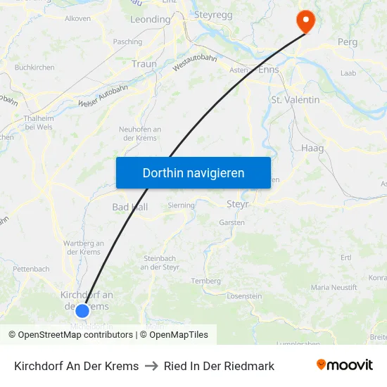 Kirchdorf An Der Krems to Ried In Der Riedmark map