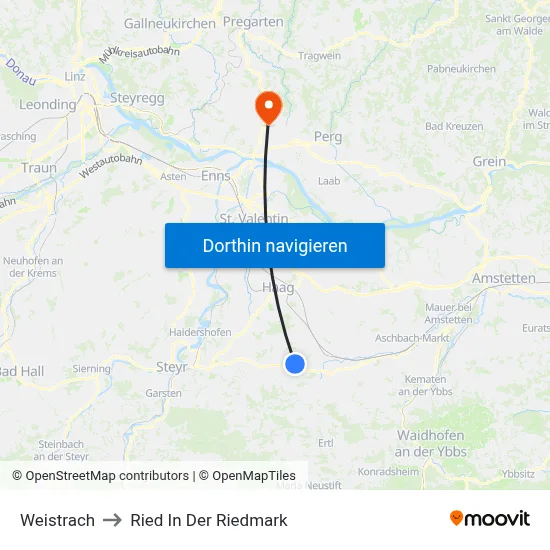 Weistrach to Ried In Der Riedmark map