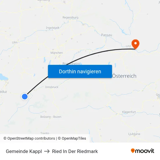 Gemeinde Kappl to Ried In Der Riedmark map