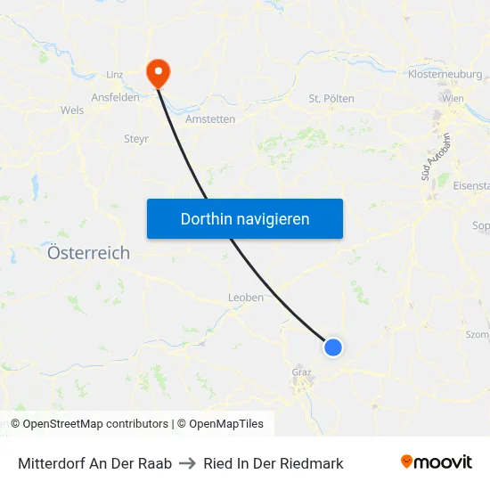 Mitterdorf An Der Raab to Ried In Der Riedmark map