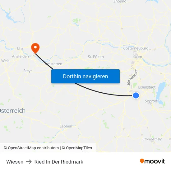 Wiesen to Ried In Der Riedmark map
