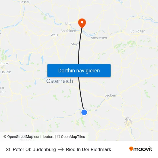 St. Peter Ob Judenburg to Ried In Der Riedmark map