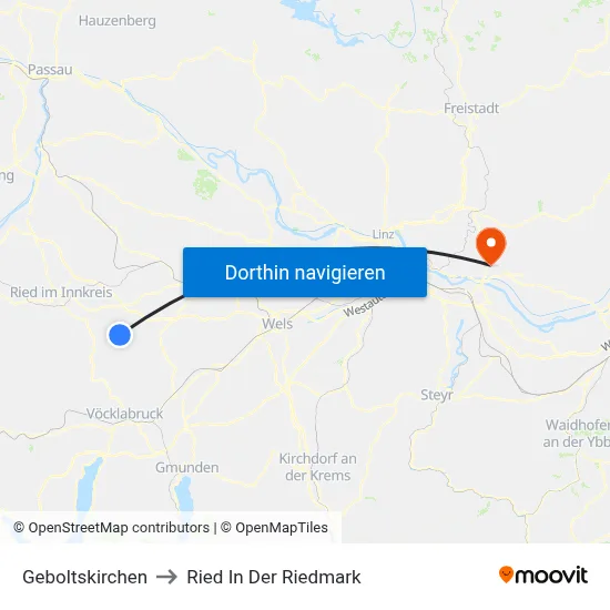 Geboltskirchen to Ried In Der Riedmark map