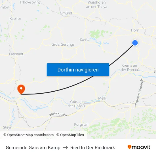 Gemeinde Gars am Kamp to Ried In Der Riedmark map