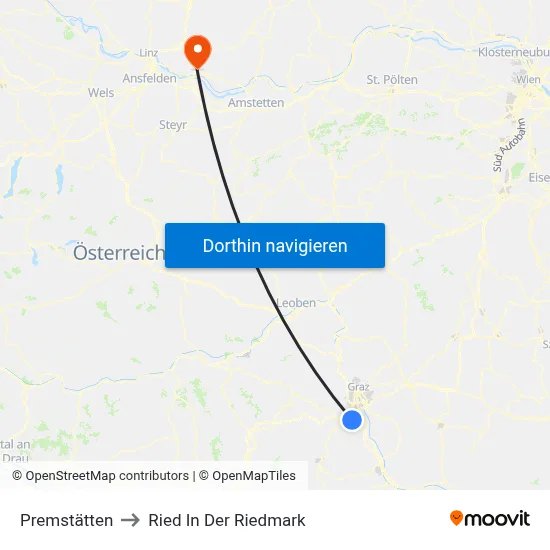 Premstätten to Ried In Der Riedmark map