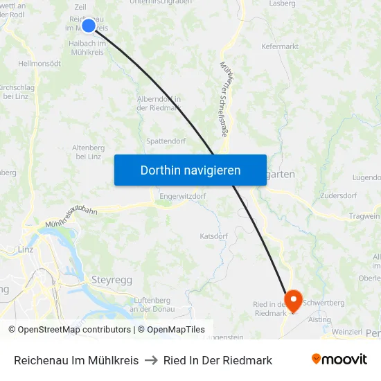 Reichenau Im Mühlkreis to Ried In Der Riedmark map