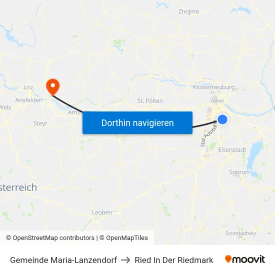 Gemeinde Maria-Lanzendorf to Ried In Der Riedmark map