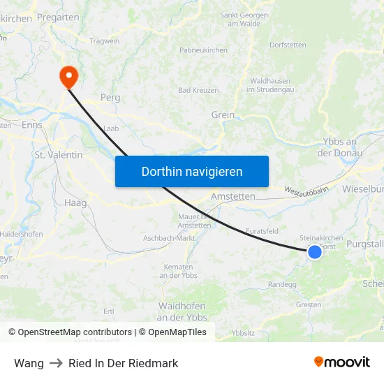 Wang to Ried In Der Riedmark map
