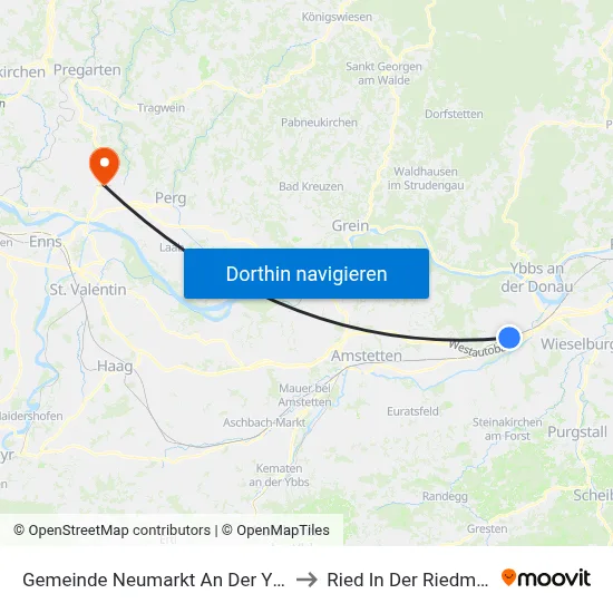 Gemeinde Neumarkt An Der Ybbs to Ried In Der Riedmark map