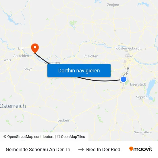 Gemeinde Schönau An Der Triesting to Ried In Der Riedmark map
