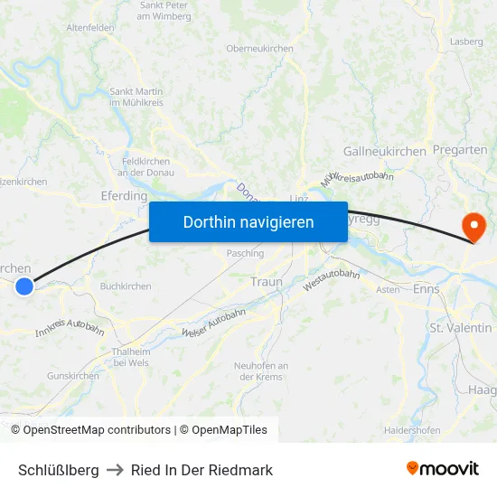 Schlüßlberg to Ried In Der Riedmark map