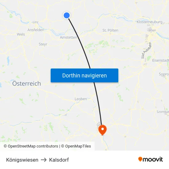 Königswiesen to Kalsdorf map