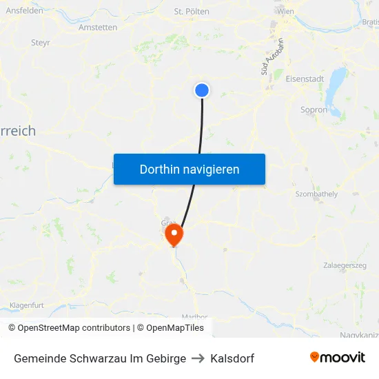 Gemeinde Schwarzau Im Gebirge to Kalsdorf map