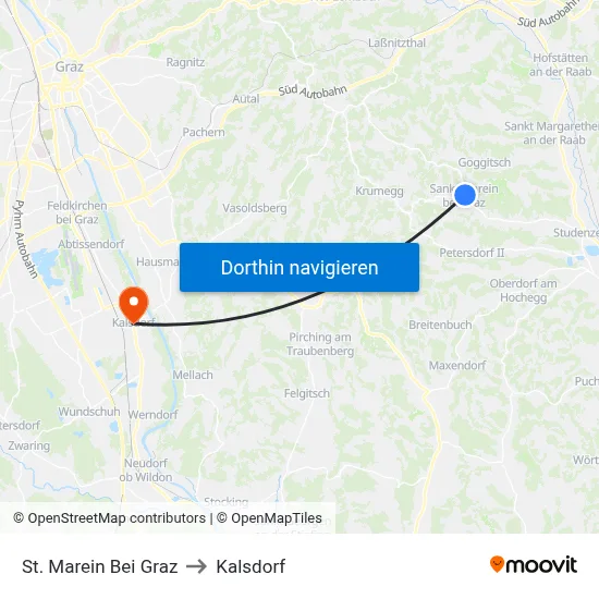 St. Marein Bei Graz to Kalsdorf map