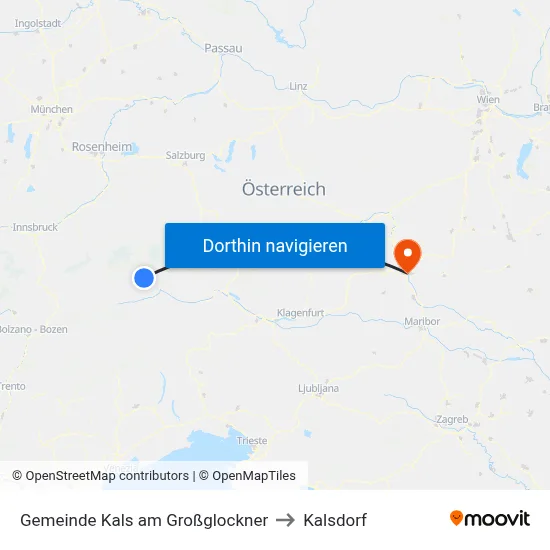 Gemeinde Kals am Großglockner to Kalsdorf map