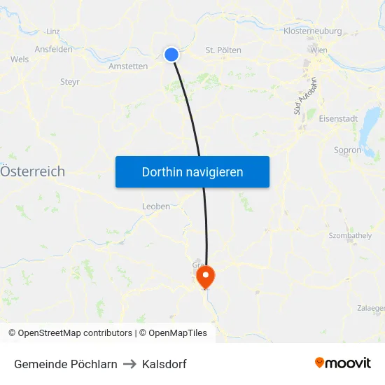 Gemeinde Pöchlarn to Kalsdorf map