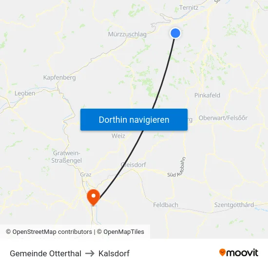 Gemeinde Otterthal to Kalsdorf map