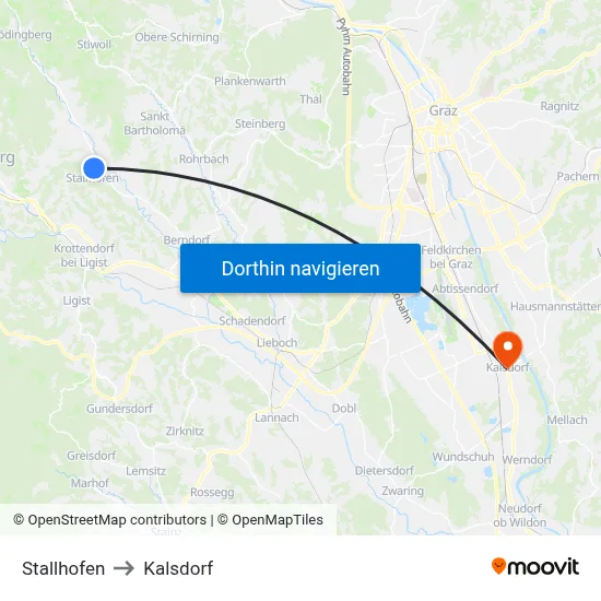 Stallhofen to Kalsdorf map
