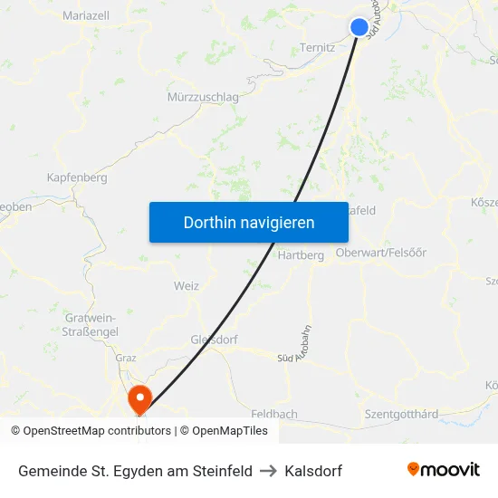 Gemeinde St. Egyden am Steinfeld to Kalsdorf map