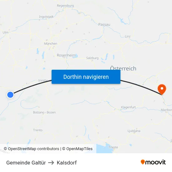 Gemeinde Galtür to Kalsdorf map