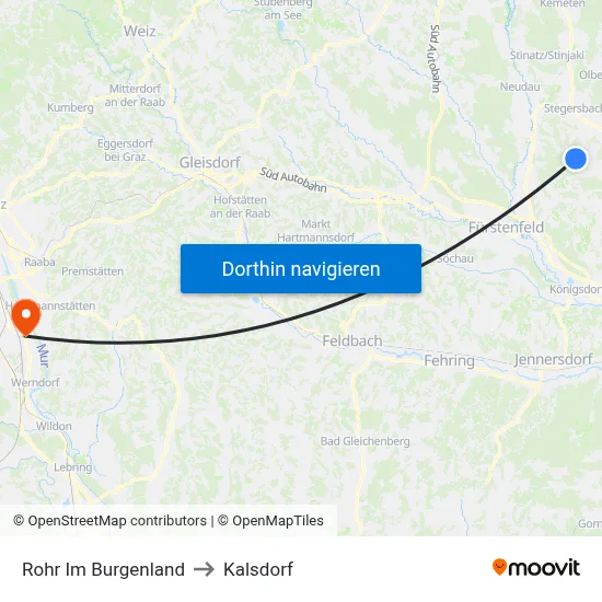 Rohr Im Burgenland to Kalsdorf map