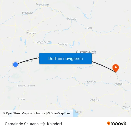 Gemeinde Sautens to Kalsdorf map