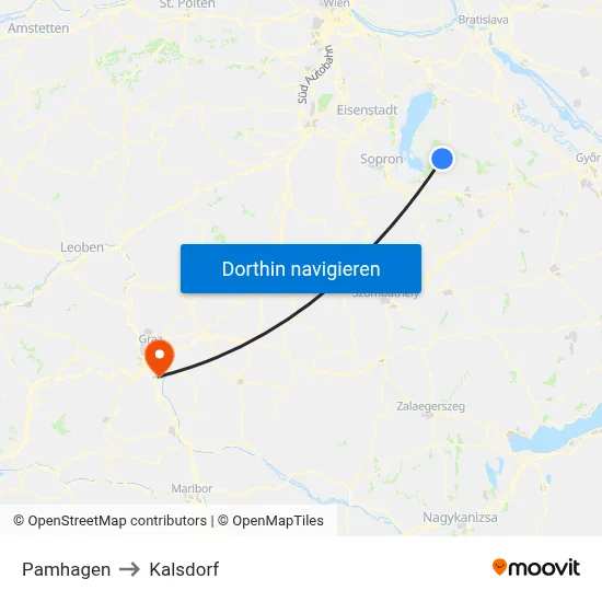 Pamhagen to Kalsdorf map