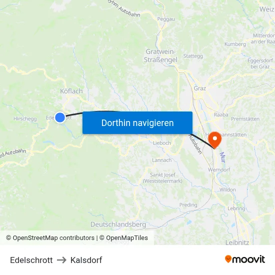 Edelschrott to Kalsdorf map