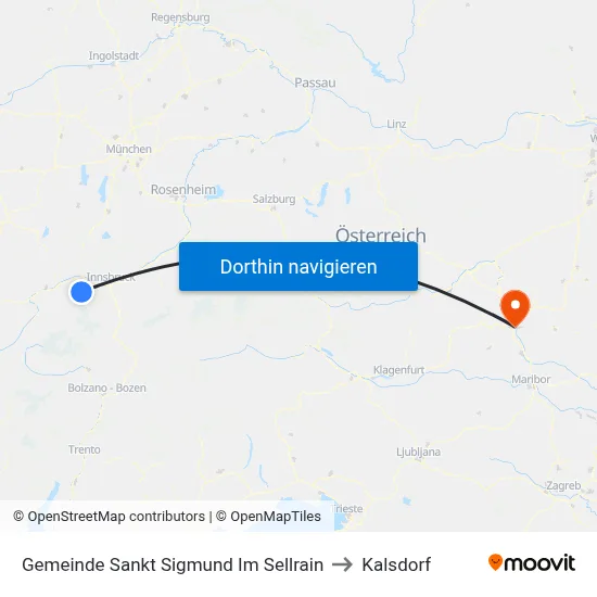 Gemeinde Sankt Sigmund Im Sellrain to Kalsdorf map
