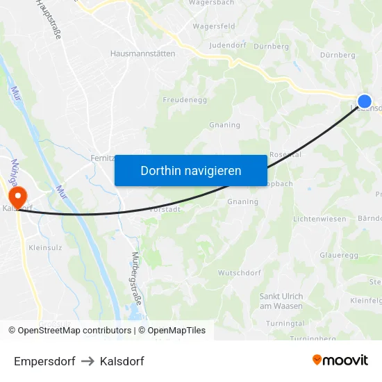 Empersdorf to Kalsdorf map