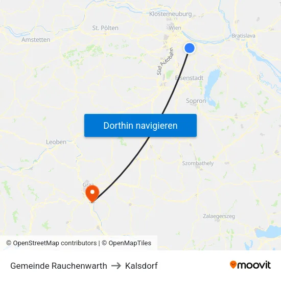 Gemeinde Rauchenwarth to Kalsdorf map