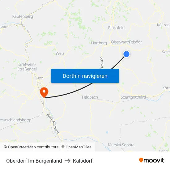 Oberdorf Im Burgenland to Kalsdorf map