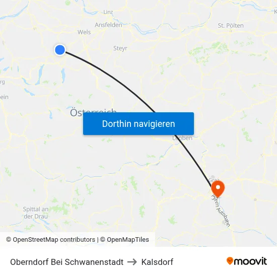 Oberndorf Bei Schwanenstadt to Kalsdorf map