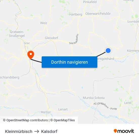 Kleinmürbisch to Kalsdorf map