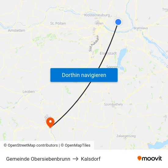 Gemeinde Obersiebenbrunn to Kalsdorf map