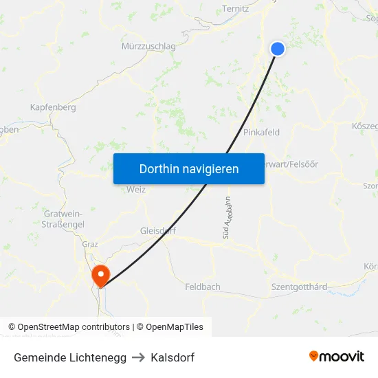Gemeinde Lichtenegg to Kalsdorf map