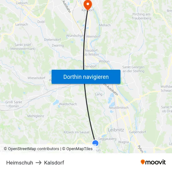 Heimschuh to Kalsdorf map
