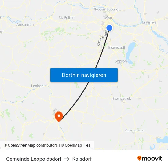 Gemeinde Leopoldsdorf to Kalsdorf map