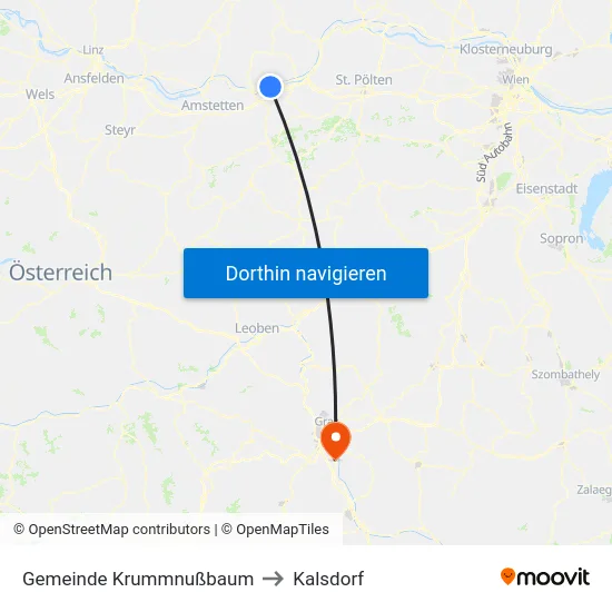 Gemeinde Krummnußbaum to Kalsdorf map
