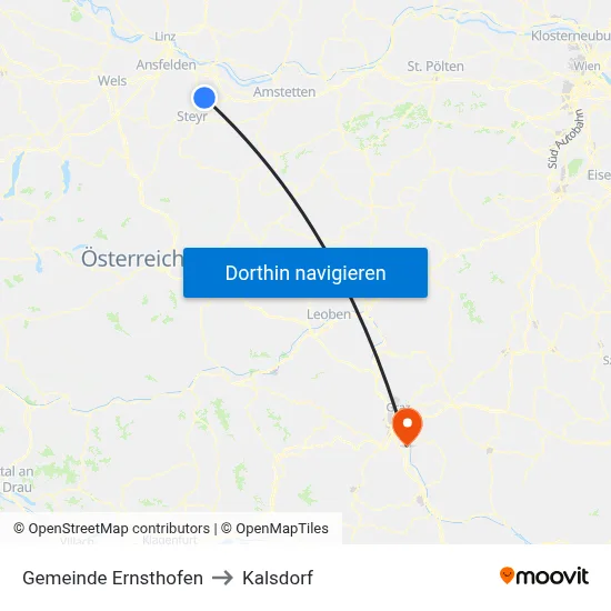 Gemeinde Ernsthofen to Kalsdorf map