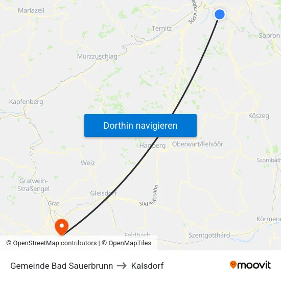 Gemeinde Bad Sauerbrunn to Kalsdorf map