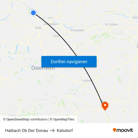 Haibach Ob Der Donau to Kalsdorf map