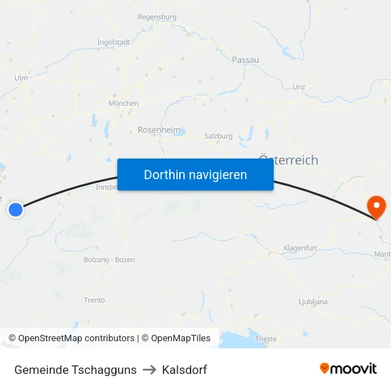 Gemeinde Tschagguns to Kalsdorf map