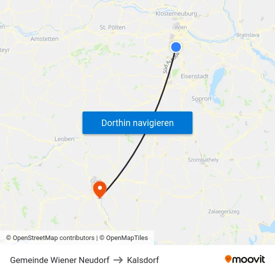 Gemeinde Wiener Neudorf to Kalsdorf map