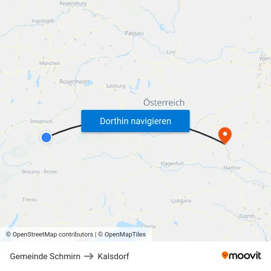 Gemeinde Schmirn to Kalsdorf map