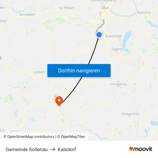 Gemeinde Sollenau to Kalsdorf map