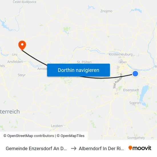 Gemeinde Enzersdorf An Der Fischa to Alberndorf In Der Riedmark map