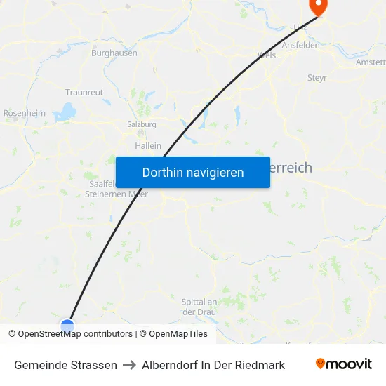 Gemeinde Strassen to Alberndorf In Der Riedmark map