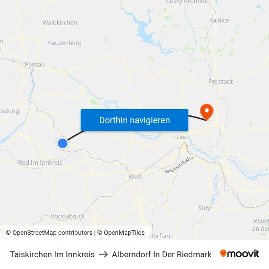 Taiskirchen Im Innkreis to Alberndorf In Der Riedmark map